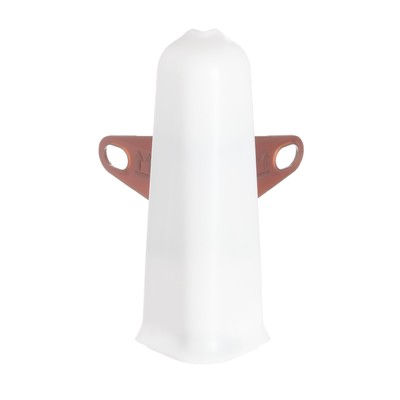 Угол наружный (внешний) с крепежом для плинтуса «Деконика», 85 мм, цвет 001-G белый глянцевый