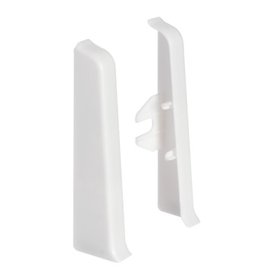 Торцевые заглушки для плинтуса «Деконика», пара, 85 мм, цвет 001-G белый глянцевый