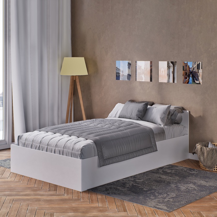 Кровать односпальная «Мадера», с основанием, 1200×2000 мм, цвет белый - Фото 1