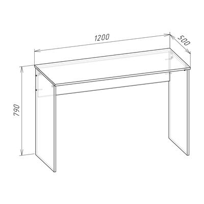 Стол письменый, 1200х500х790,  Белый