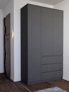 Шкаф распашной трёхстворчатый «Мадера», 3 ящика, 1200×520×2100 мм, цвет графит - Фото 1