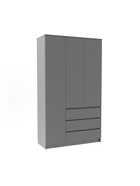 Шкаф распашной трёхстворчатый «Мадера», 3 ящика, 1200×520×2100 мм, цвет графит - Фото 3