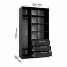 Шкаф трёхстворчатый распашной «Мадера», 3 ящика, 1200×520×2100 мм, цвет графит - Фото 2