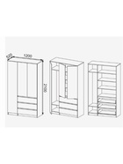 Шкаф распашной трёхстворчатый «Мадера», 3 ящика, 1200×520×2100 мм, цвет графит - Фото 4