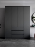 Шкаф распашной четырёхстворчатый «Мадера», 3 ящика, 1600×520×2100 мм, цвет графит - Фото 1