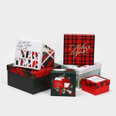 Набор подарочных коробок 6 в 1 «С Новым годом», 10×10×6 - 20×20×11 см