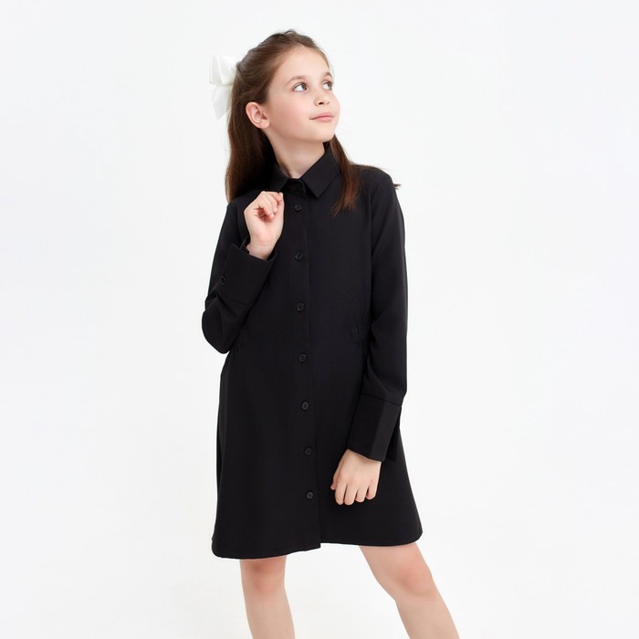 Платье для девочки MINAKU, цвет чёрный, рост 122 см - фото 1883956781