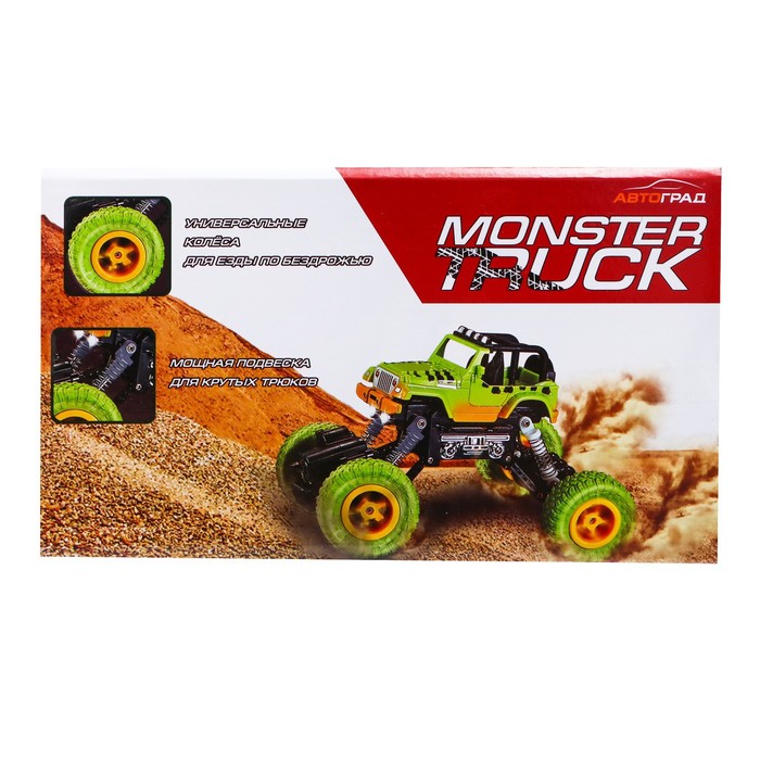 Джип радиоуправляемый «Краулер», работает от аккумулятора, цвет зелёный 55719