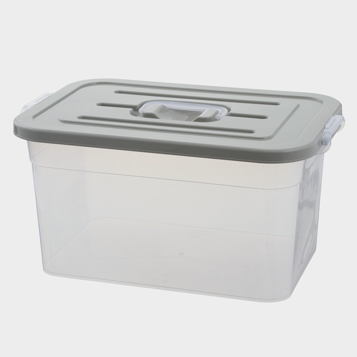 Контейнер для хранения с крышкой, 15 л, 41.5×27×22 см, пластик, МИКС - Фото 1