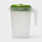 Кувшин с крышкой, 2.5 л, 20×14.5×22 см, пластик, зелёный - Фото 1