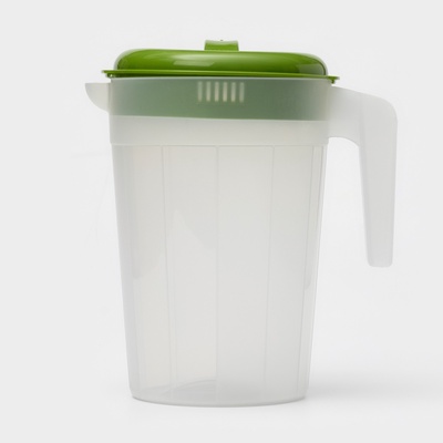 Кувшин с крышкой, 2.5 л, 20×14.5×22 см, пластик, зелёный