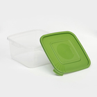 Набор контейнеров пищевых Доляна, 5 шт, 460 мл, 11×11×11 см, квадратные, цвет зелёный - фото 4358000