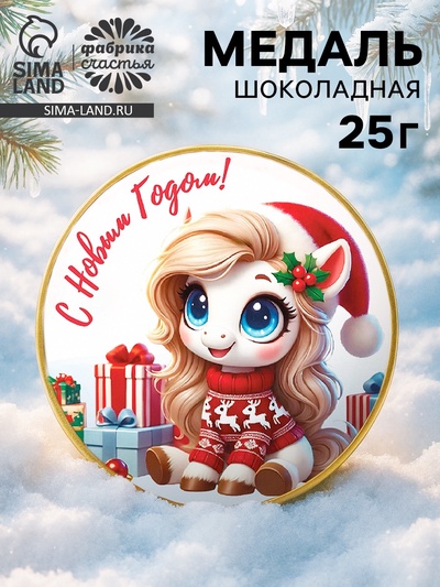Шоколадная медаль «С Новым годом», 25 г