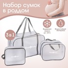 Набор сумок для роддома, комплект 3 в 1 №1, ПВХ «Речной песок». цвет серый - фото 23109679