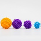 УЦЕНКА Развивающие массажные мячики с шипами твердые «Ёжики», 4 шт., d=5.6.7.8 см - Фото 4