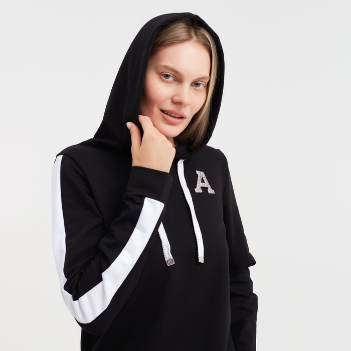 Костюм женский (толстовка/брюки) Шарлотта, цвет чёрный, размер 50 55745