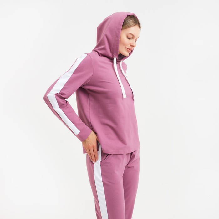 Костюм женский (толстовка/брюки) Шарлотта, цвет сухая роза, размер 46 55746