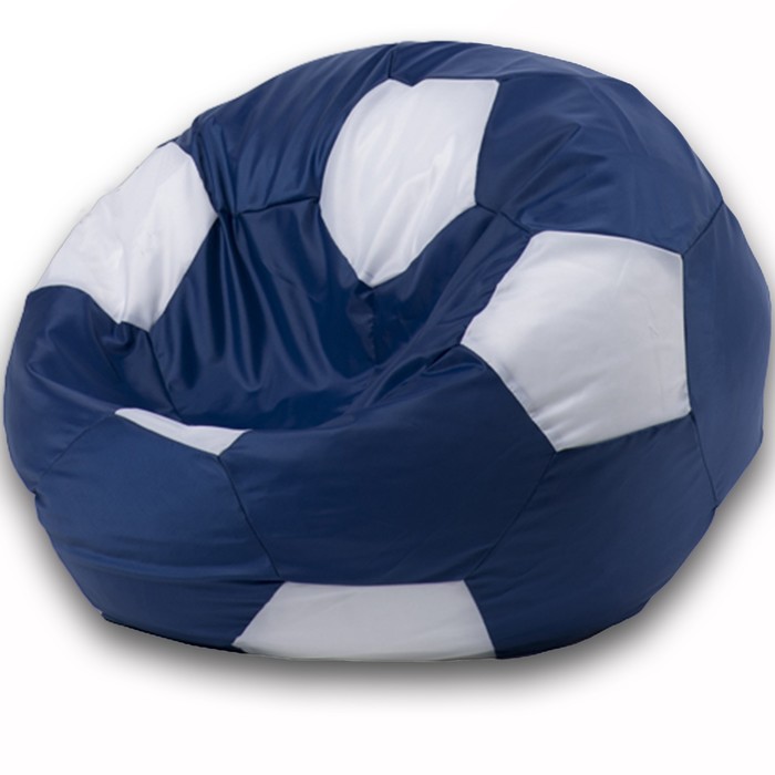 Кресло-мешок Мяч, размер 70 см, ткань оксфорд, цвет темно-синий, белый
