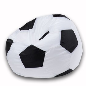 Кресло-мешок Мяч, размер 80 см, ткань оксфорд, цвет белый, чёрный