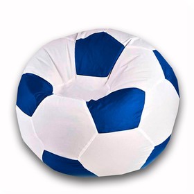 Кресло-мешок Мяч, размер 80 см, ткань оксфорд, цвет белый, синий