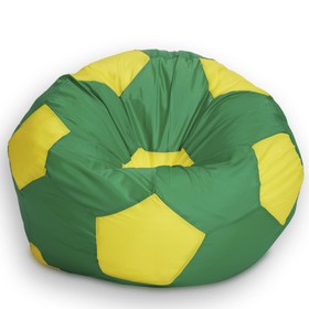 Кресло-мешок Мяч, размер 90 см, ткань оксфорд, цвет зелёный, жёлтый