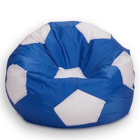 Кресло-мешок Мяч, размер 90 см, ткань оксфорд, цвет синий, белый