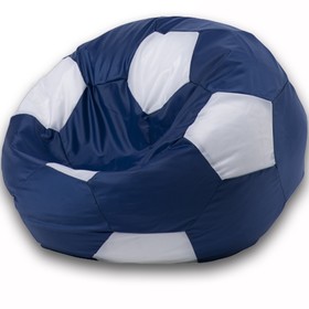 Кресло-мешок Мяч, размер 90 см, ткань оксфорд, цвет темно-синий, белый