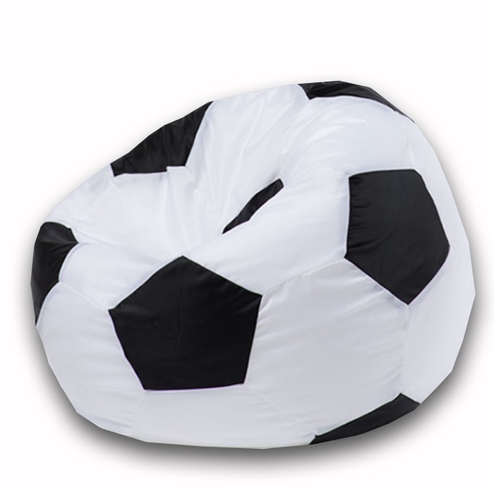 Кресло-мешок Мяч, размер 100 см, ткань оксфорд, цвет белый, чёрный - Фото 1