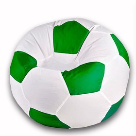 Кресло-мешок Мяч, размер 100 см, ткань оксфорд, цвет белый, зелёный