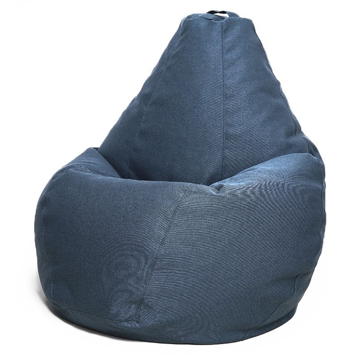 Кресло-мешок Груша XXL, размер 100х140 см, ткань рогожка, цвет синий