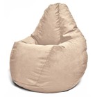 Кресло-мешок «Груша» Позитив Luma, размер M, диаметр 70 см, высота 90 см, велюр, цвет бежевый - фото 291427821
