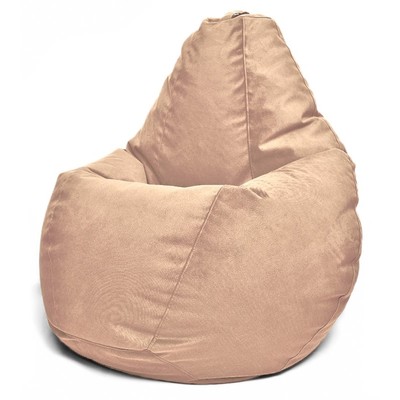 Кресло-мешок «Груша» Позитив Luma, размер M, диаметр 70 см, высота 90 см, велюр, цвет красный