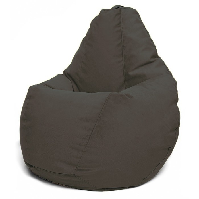 Кресло-мешок «Груша» Позитив Luma, размер M, диаметр 70 см, высота 90 см, велюр, цвет коричневый - Фото 1
