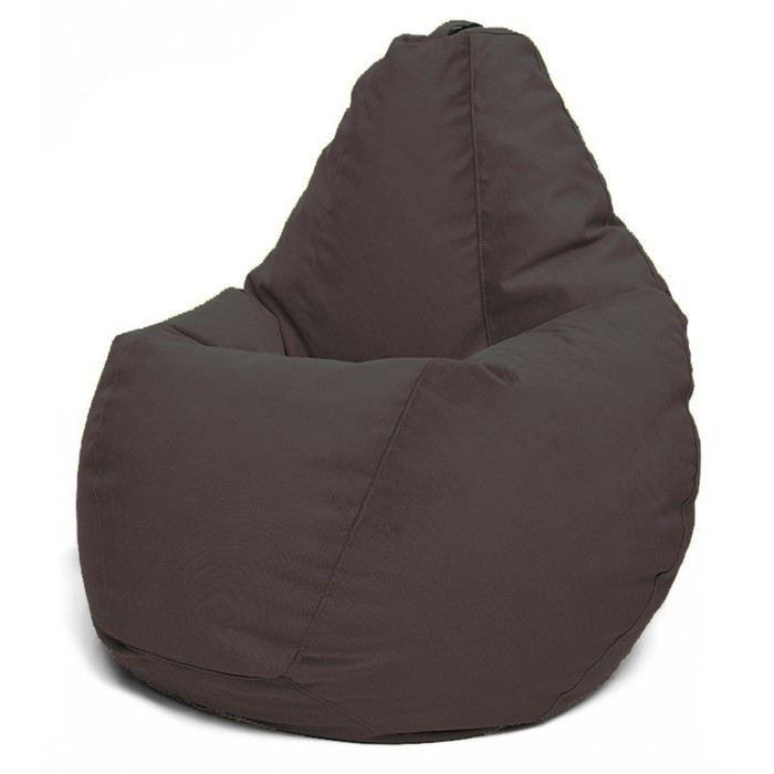 Кресло-мешок Груша M, размер 70х100 см, ткань велюр, цвет коричневый