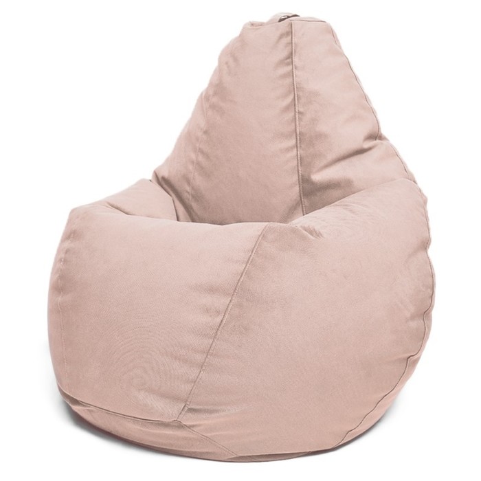 Кресло-мешок Груша M, размер 70х100 см, ткань велюр, цвет розовый