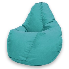 Кресло-мешок «Груша» Позитив Luma, размер L, диаметр 80 см, высота 100 см, велюр, цвет бирюзовый