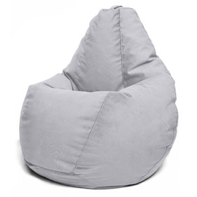 Кресло-мешок «Груша» Позитив Luma, размер XL, диаметр 95 см, высота 125 см, велюр, цвет серый