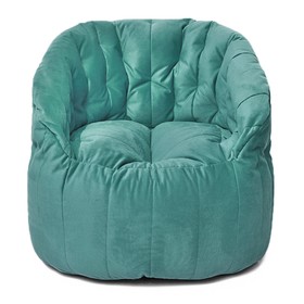 Кресло Челси, размер 85х85 см, ткань велюр, цвет бирюзовый