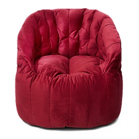Кресло Челси, размер 85х85 см, ткань велюр, цвет бордовый