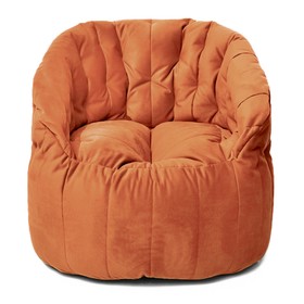 Кресло Челси, размер 85х85 см, ткань велюр, цвет оранжевый