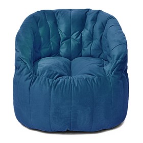 Кресло Челси, размер 85х85 см, ткань велюр, цвет синий