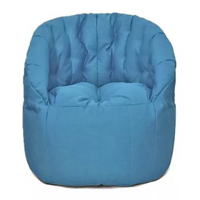 Кресло Челси, размер 85х85 см, ткань ткань рогожка, цвет голубой
