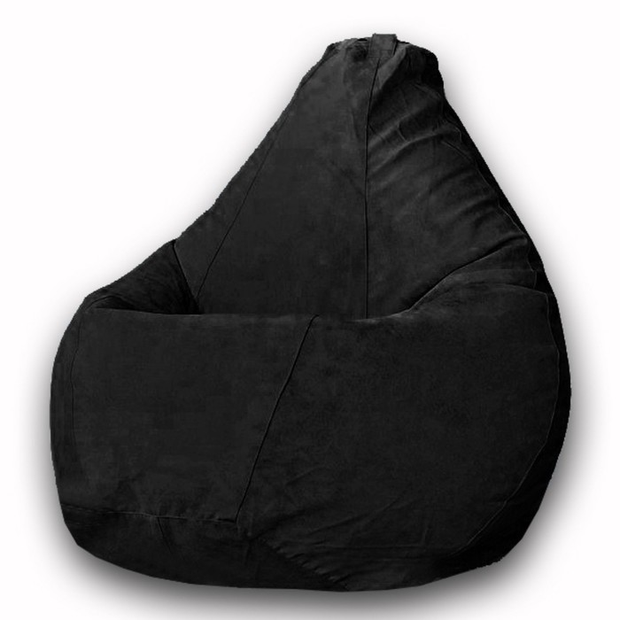 Кресло-мешок Груша M, размер 70х100 см, ткань велюр, цвет чёрный