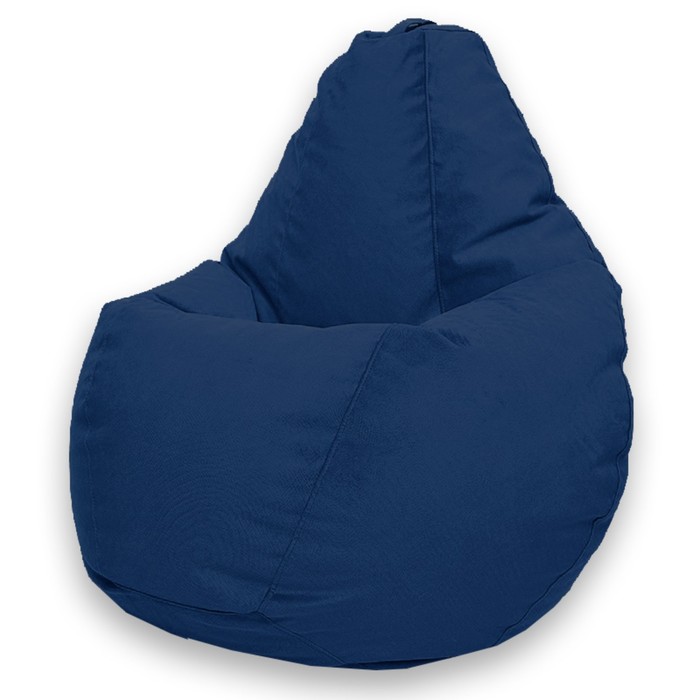 Кресло-мешок «Груша» Позитив Luma, размер M, диаметр 70 см, высота 90 см, велюр, цвет синий - Фото 1