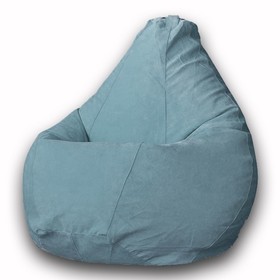 Кресло-мешок «Груша» Позитив Modus, размер L, диаметр 80 см, высота 100 см, велюр, цвет голубой