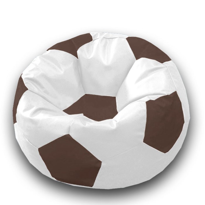 Кресло-мешок «Мяч», размер 70 см, см, искусственная кожа, цвет белый, коричневый - Фото 1