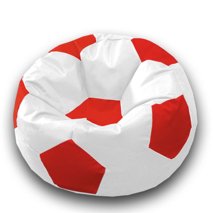 Кресло-мешок «Мяч», размер 70 см, см, искусственная кожа, цвет белый, красный - Фото 1