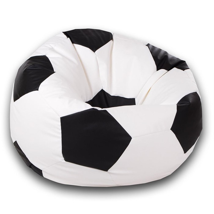 Кресло-мешок «Мяч», размер 70 см, см, искусственная кожа, цвет белый, черный - Фото 1