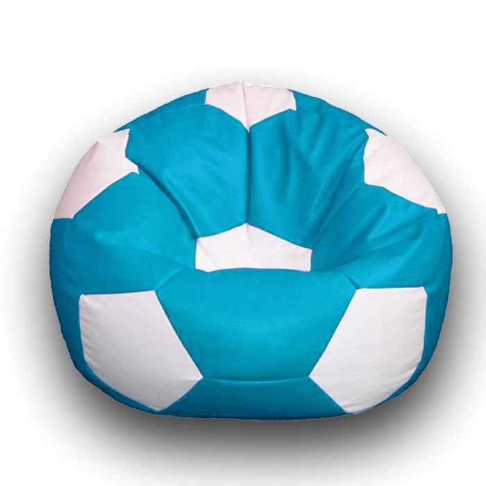 Кресло-мешок «Мяч», размер 70 см, см, искусственная кожа, цвет голубой, белый - Фото 1