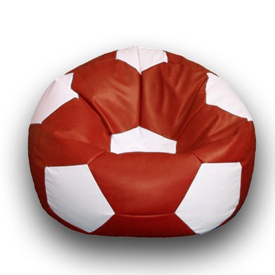 Кресло-мешок «Мяч», размер 70 см, см, искусственная кожа, цвет красный, белый